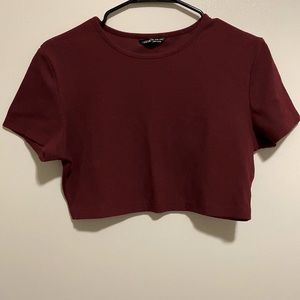 maroon/red crop top from shein (size L!)